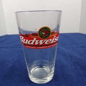 Budweiser Classic American Lager Eagle Logo Bar Pint Glass 5 7/8" Tall
